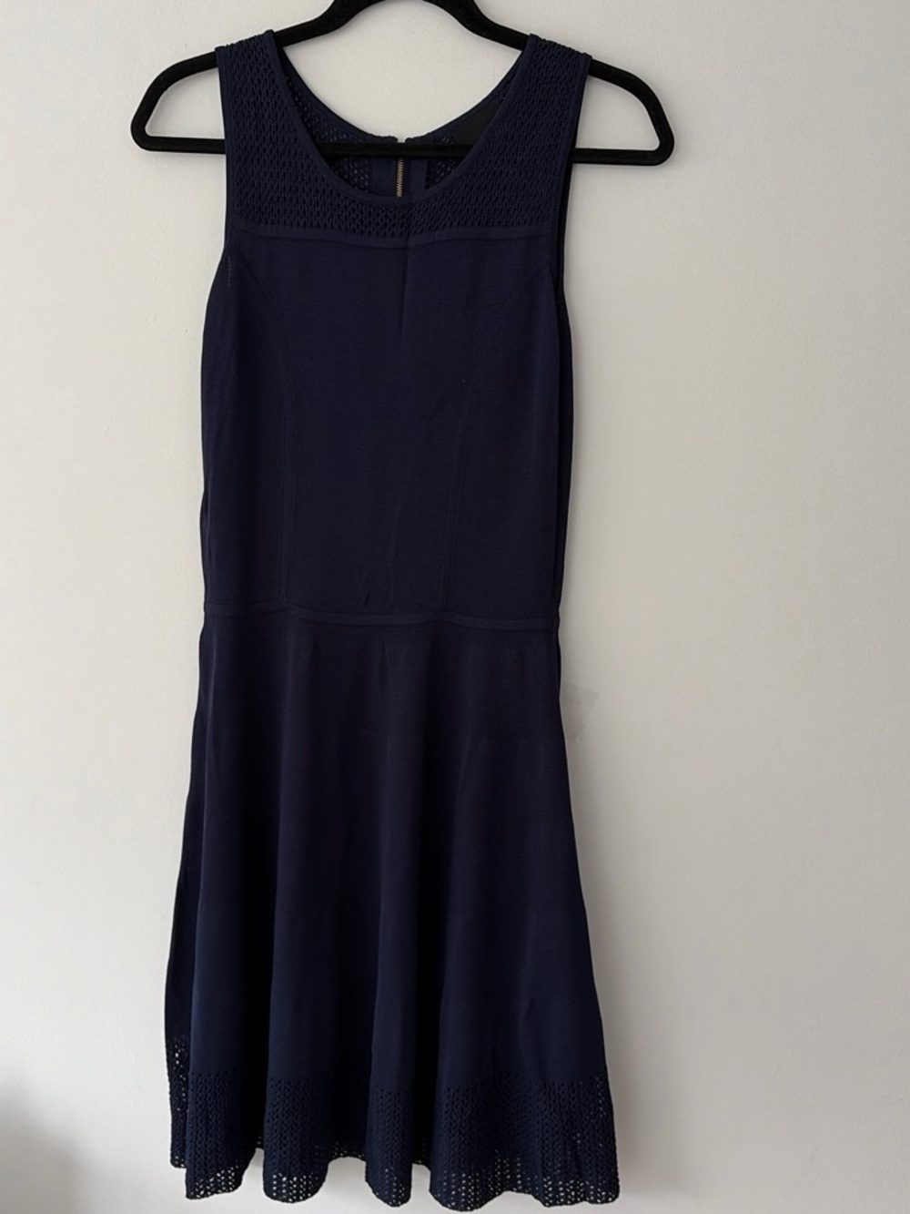 Cynthia Rowley Navy Sleeveless Knit Fit-and-Flare Dress